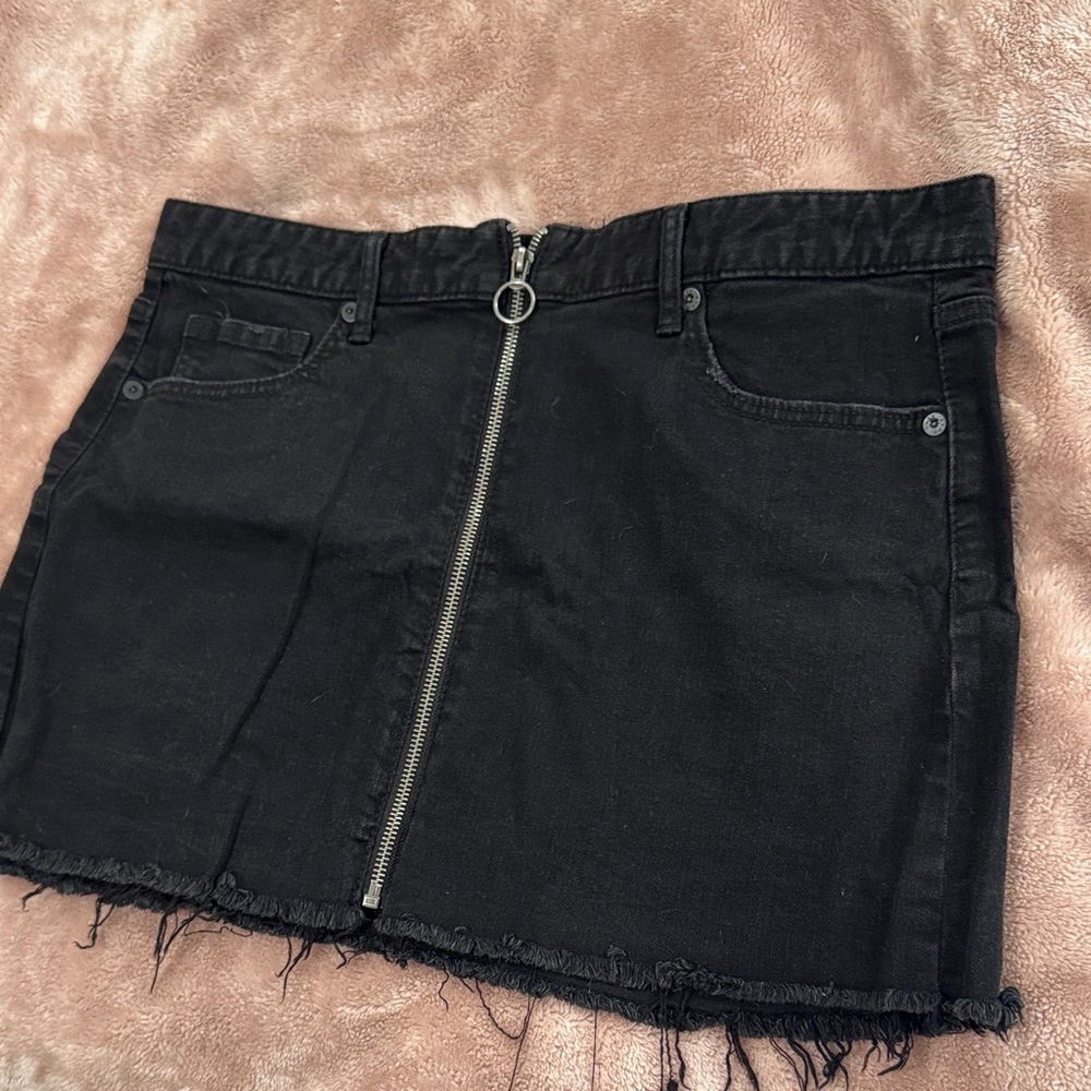 Black Denim 90s Mini Skirt